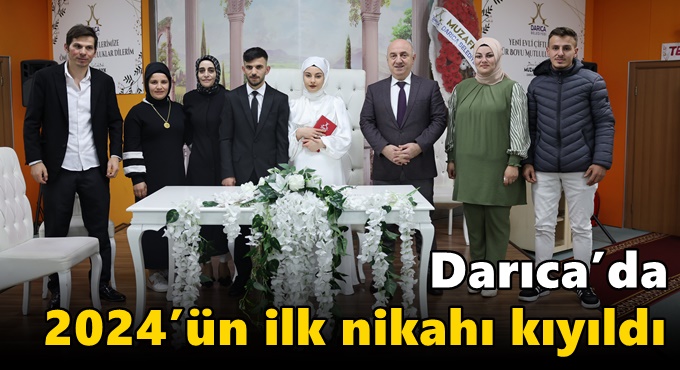 Darıca’da 2024’ün ilk nikahı kıyıldı