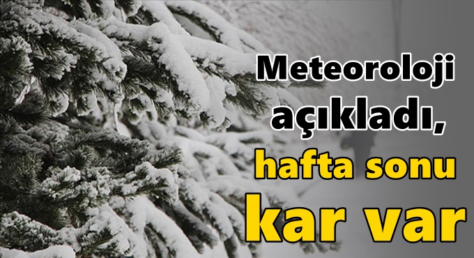 Meteoroloji açıkladı, hafta sonu kar var