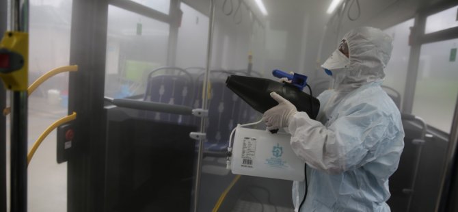 Büyükşehir’in otobüslerine nano gümüş dezenfekte