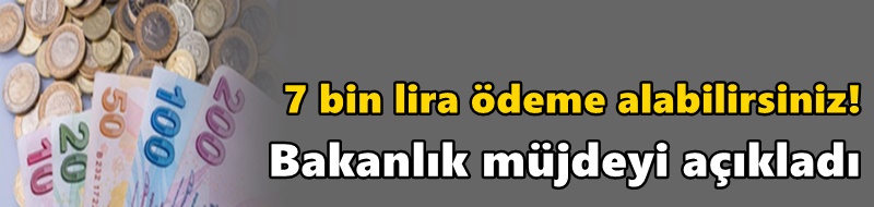 7 bin lira ödeme alabilirsiniz! Bakanlık müjdeyi açıkladı