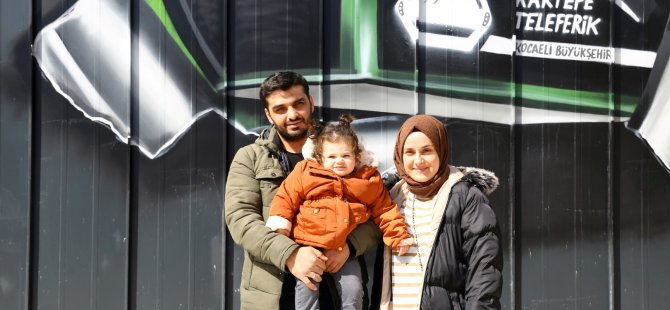 Teleferiğin ilk yolcusu 1 yaşındaki Mila bebek