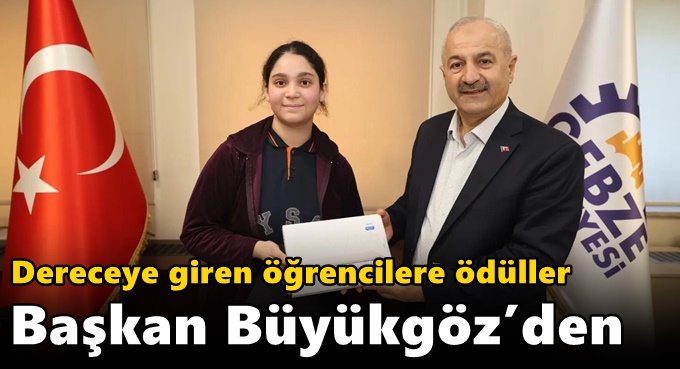 Dereceye giren öğrencilere ödüller