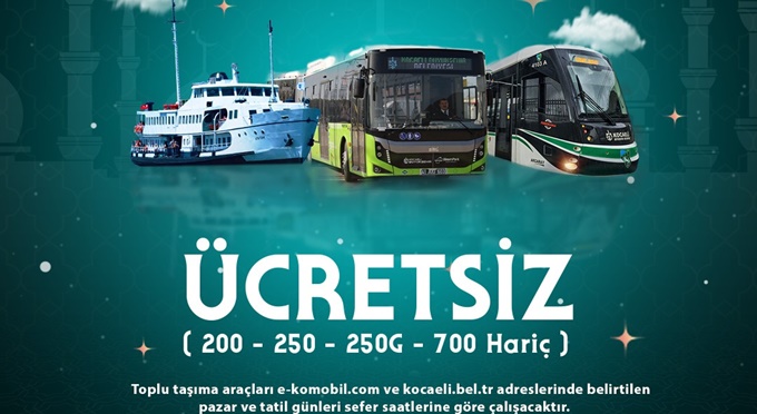 Bayramda ulaşım 3 gün boyunca ücretsiz