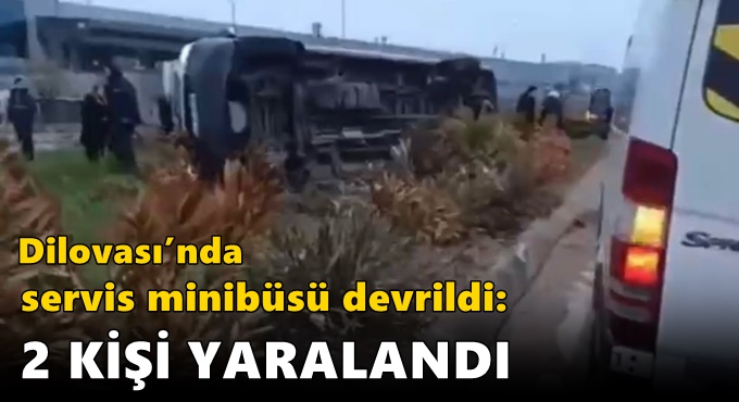 Dilovası’nda servis minibüsü devrildi: 2 kişi yaralandı