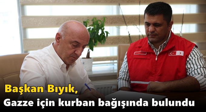 Başkan Bıyık, Gazze için kurban bağışında bulundu