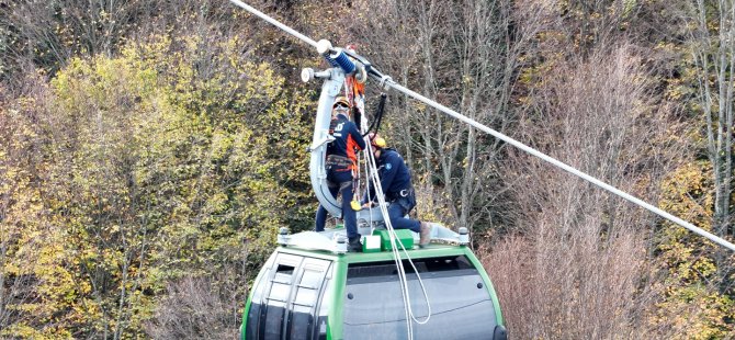 Kartepe Teleferik’te nefes kesen kurtarma tatbikatı