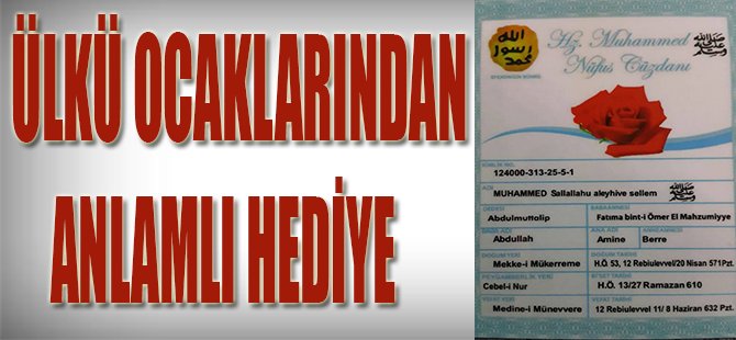 ÜLKÜ OCAKLARINDAN ANLAMLI HEDİYE