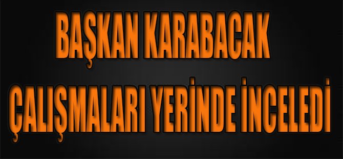 Başkan Karabacak Çalışmaları Yerinde İnceledi