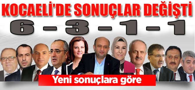 Kocaeli'de Sonuçlar Değişti