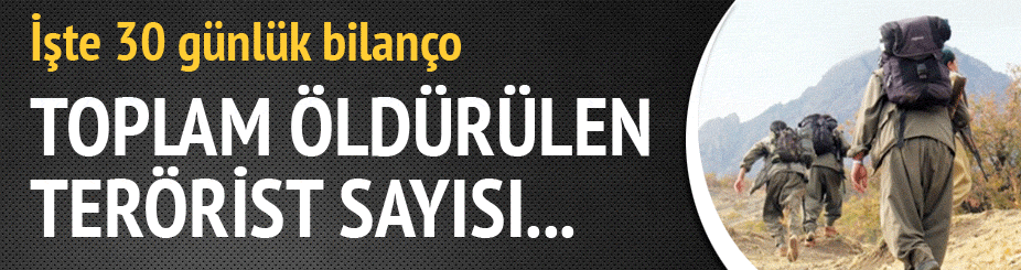 30 Günlük Terörist Ölüm Bilançosu