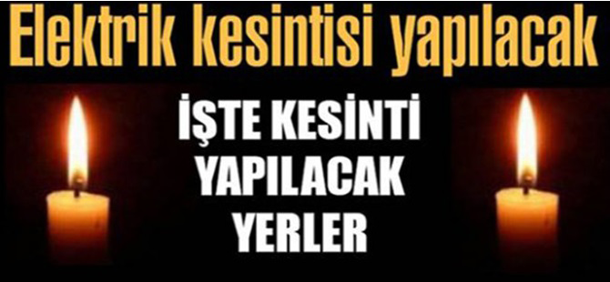 Gebze Bölgesi Planlı Elektirik Kesintisi