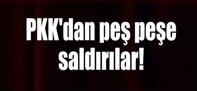 PKK'dan Peş Peşe Saldırılar!