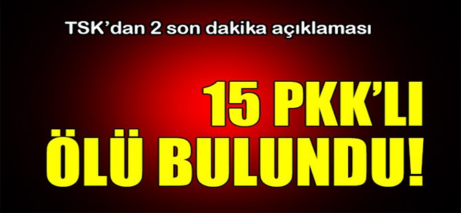 15 PKK'lı ölü bulundu!