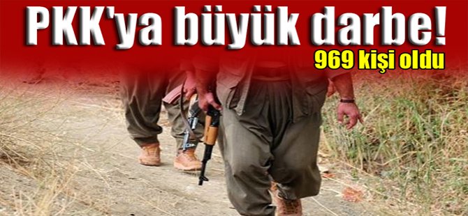 PKK'ya büyük darbe! 969 kişi oldu