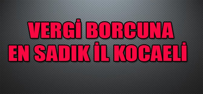 Vergi Borcuna En Sadık İl Kocaeli