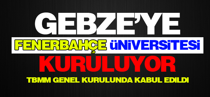 Gebze'ye Fenerbahçe Üniversitesi Kuruluyor