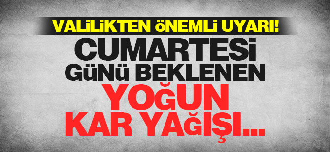 Kocaeli Valiliğinden Kar Uyarısı