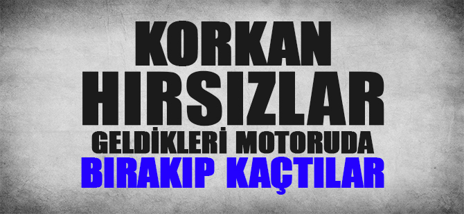 Korkan hırsızlar geldikleri motoruda bırakıp kaçtılar