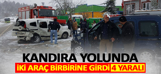 Kandıra yolunda 2 araç birbirine girdi: 4 yaralı