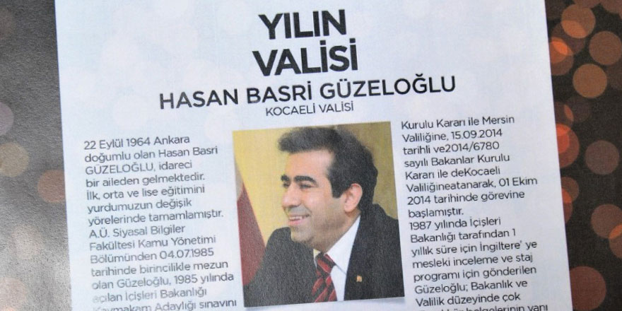 Vali Güzeloğlu, yılın valisi seçildi