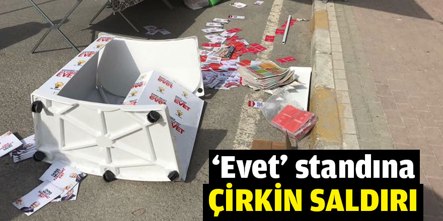 Darıca'da 'Evet' standına saldırı