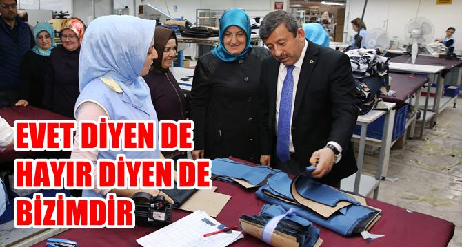 Karabacak, tekstil fabrikasında işçileri ziyaret etti