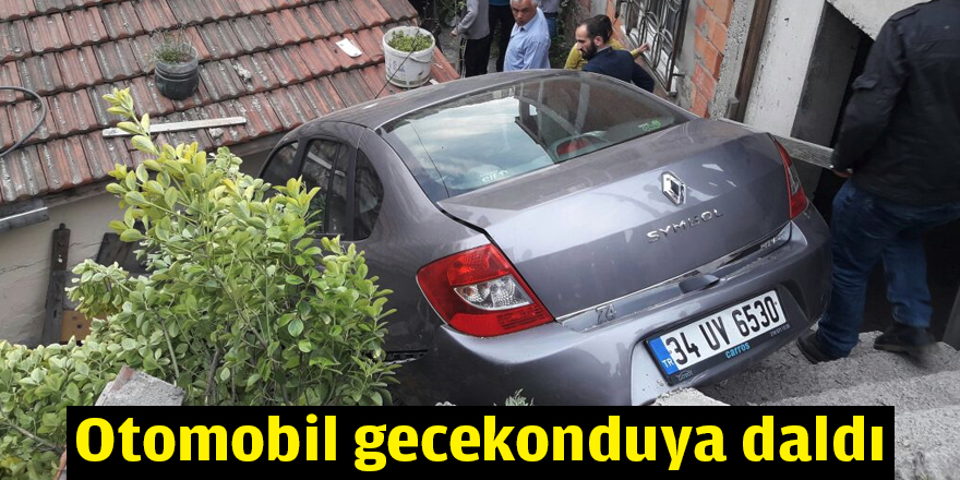 Otomobil gecekonduya daldı
