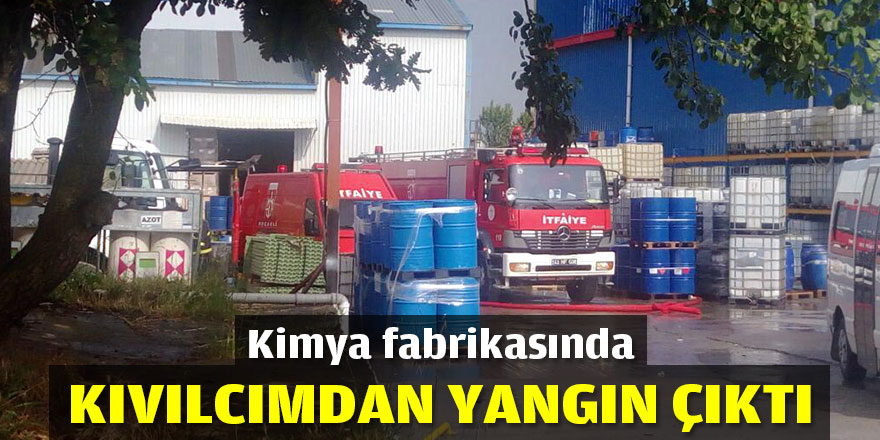 Kimya fabrikasında kıvılcımdan yangın çıktı