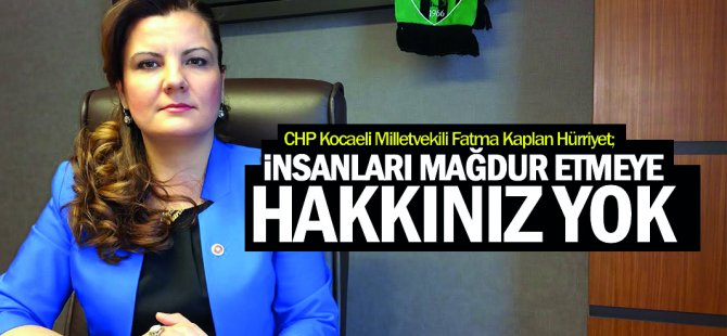 Fatma Kaplan Hürriyet; "İnsanları mağdur etmeye hakkınız yok"