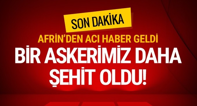 Afrin'de ikinci şehit!