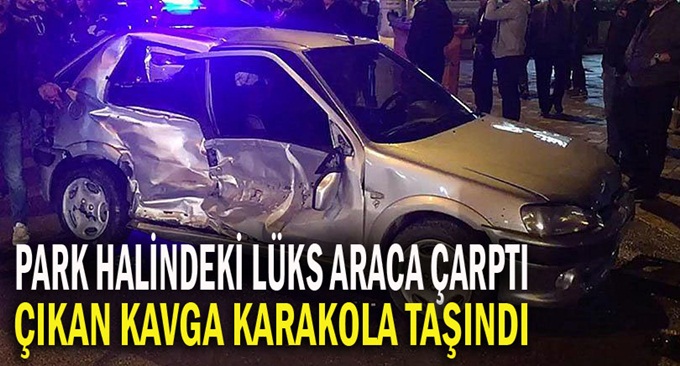 Park halindeki lüks otoya çarptı