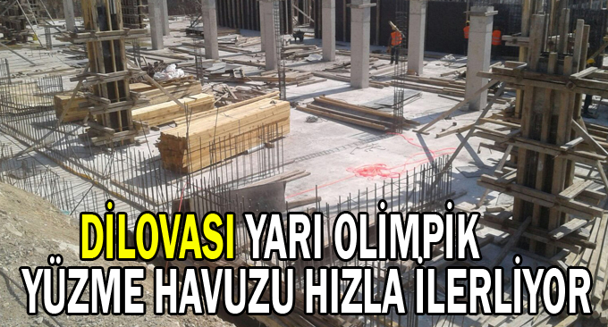 Dilovası Yarı Olimpik Yüzme Havuzu hızla ilerliyor