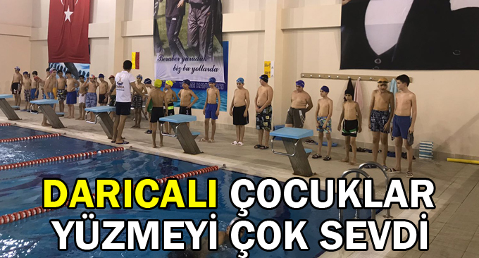 Darıcalı çocuklar yüzmeyi çok sevdi