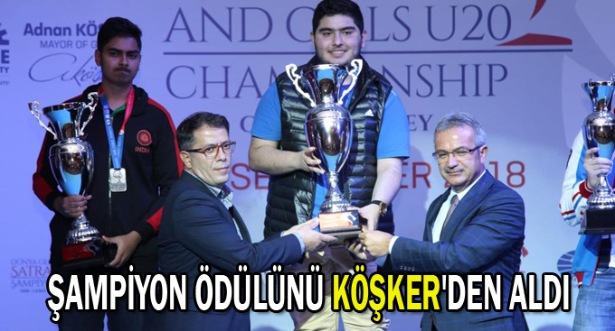 Şampiyon ödülünü Köşker'den aldı