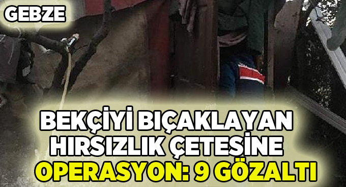 Bekçiyi bıçaklayan hırsızlık çetesine operasyon: 9 gözaltı