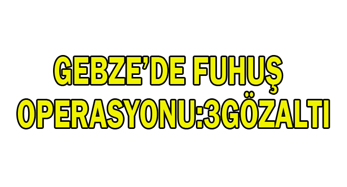 Gebze'de fuhuş operasyonu:3 Gözaltı
