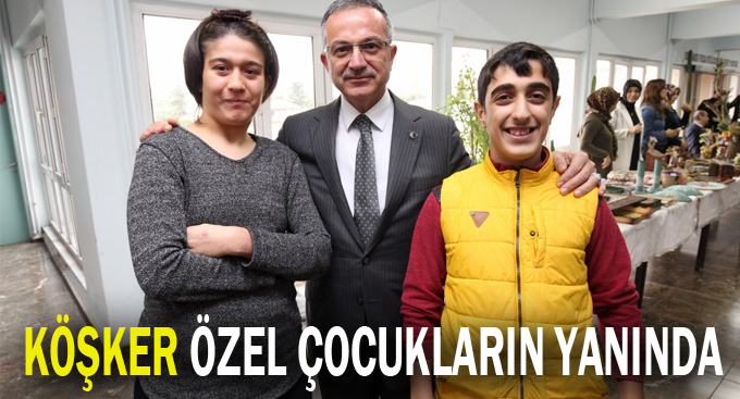 Köşker özel çocukların yanında