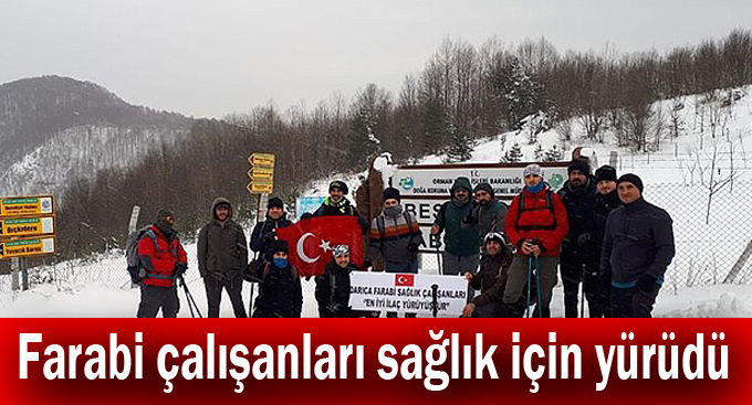 Farabi çalışanları sağlık için yürüdü