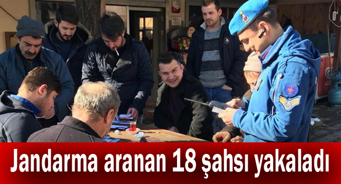 Jandarma aranan 18 şahsı yakaladı