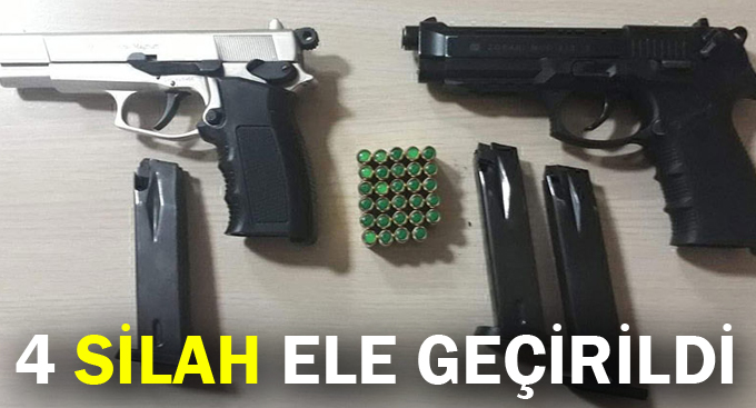4 silah ele geçirildi
