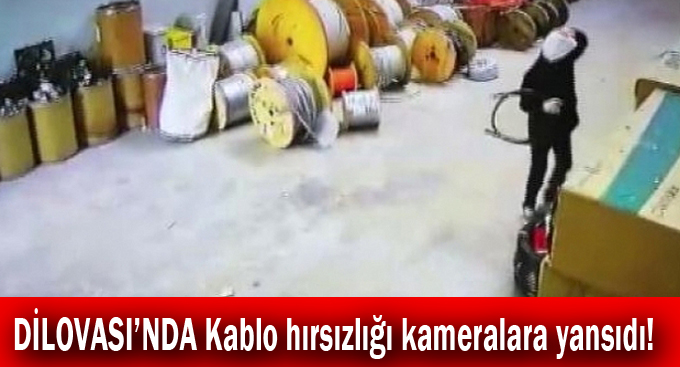 Dilovası'nda kablo hırsızlığı kameralara yansıdı!