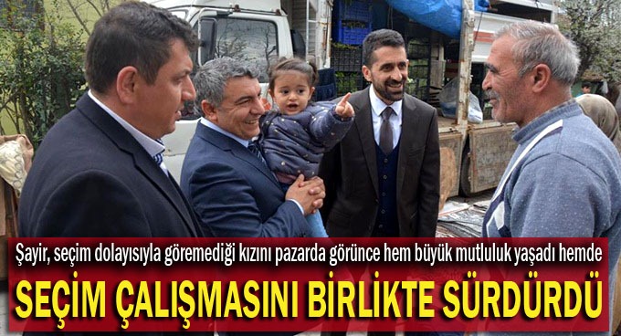 Minik Azra’dan babasına kocaman destek