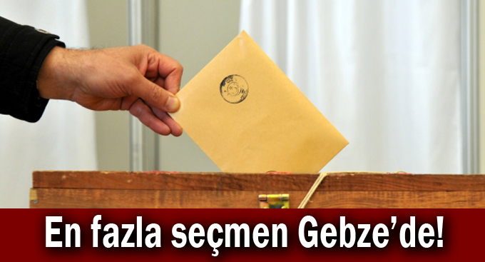 En fazla seçmen Gebze'de
