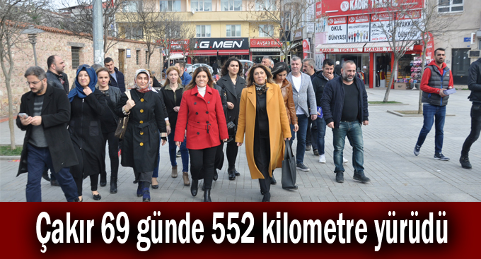 Çakır 69 günde 552 kilometre yürüdü