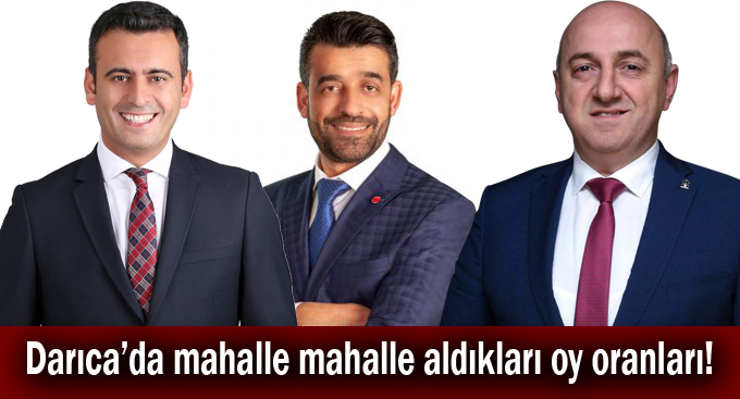 Darıca'da mahalle mahalle aldıkları oy oranları!