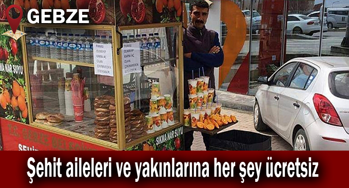 Şehit aileleri ve yakınlarına her şey ücretsiz