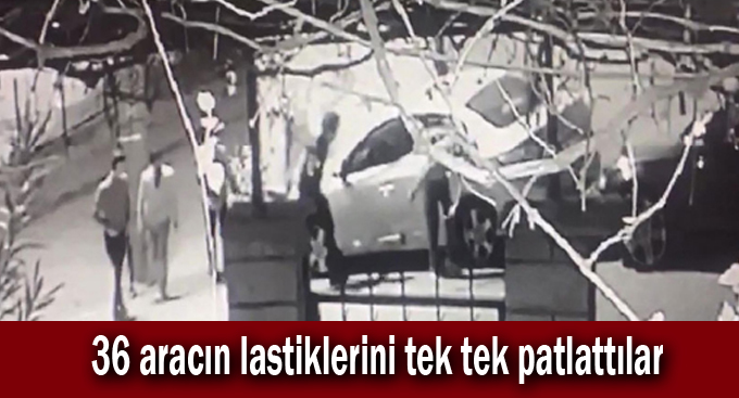 Lastikleri patlatanlar kameraya yansıdı