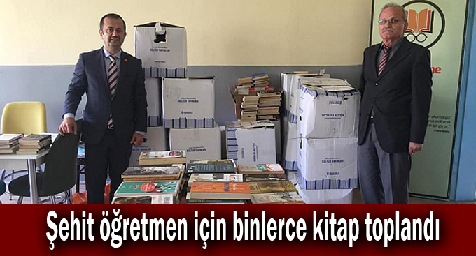 Şehit öğretmen için binlerce kitap toplandı