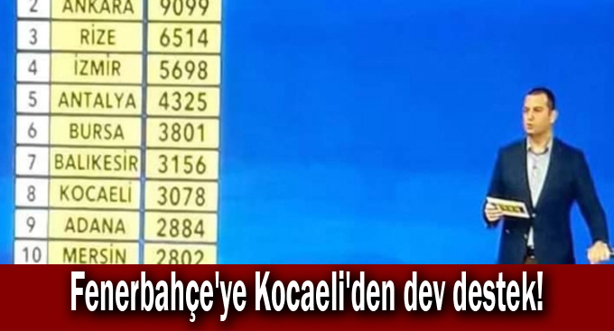 Fenerbahçe'ye Kocaeli'den dev destek!