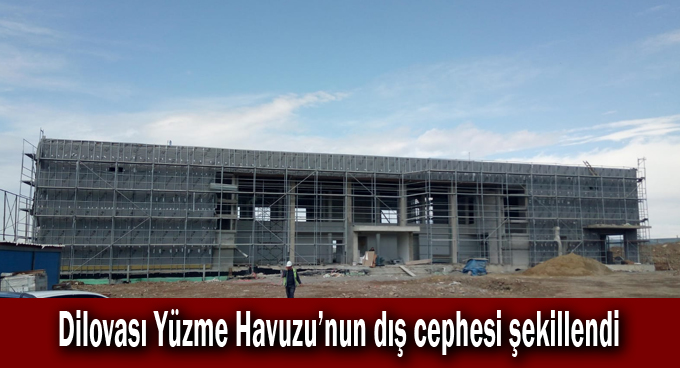 Dilovası Yüzme Havuzu’nun dış cephesi şekillendi